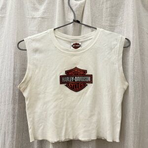 Harley-Davidson White Sleeveless Top